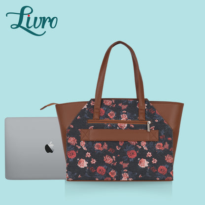 Vegan Leather Women's Office Bag for 15.6 inch Laptop, MacBook and used to traveling for shopping It also has a lot of storage space