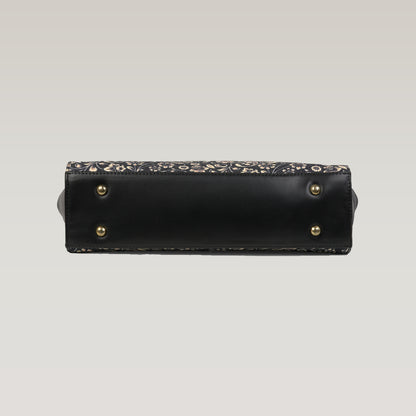 Vegan Leather Botanical Bloom Tote Laptop Bag For Women