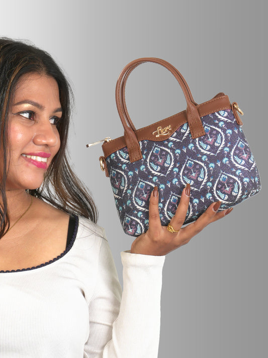 Lily Vegan Leather Seamless Purle Brown Sling Bag