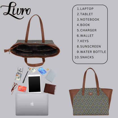 Vegan Leather Women's Office Bag for 15.6 inch Laptop, MacBook and used to traveling for shopping It also has a lot of storage space