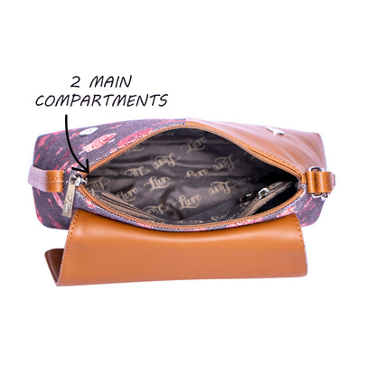 LIVRO Structured Sling Bag Women's Hand Crafted Vegan Leather Multicolor Flap Sling Bag