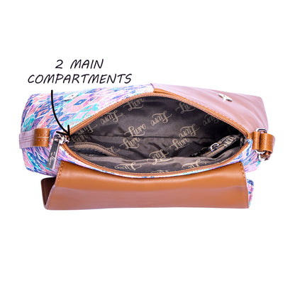 LIVRO Structured Sling Bag Women's Hand Crafted Vegan Leather Multicolor Flap Sling Bag