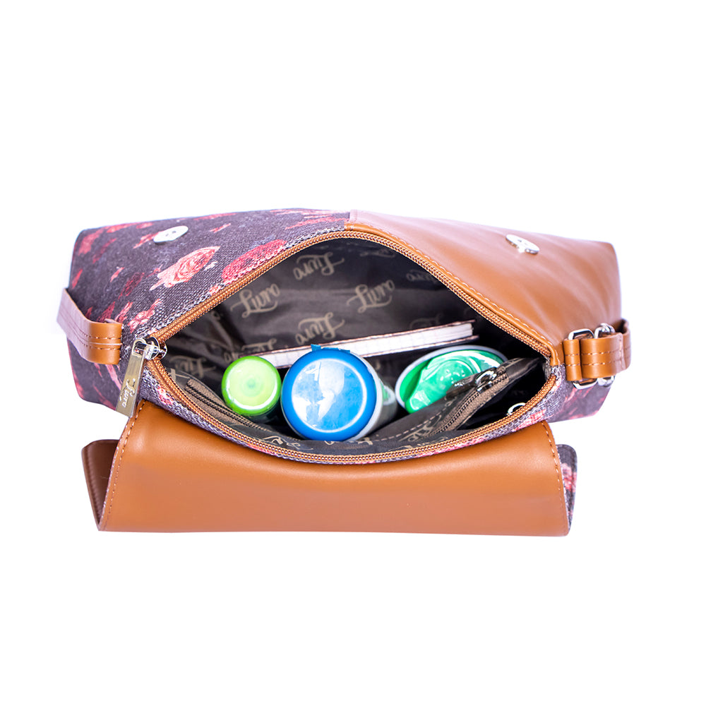 LIVRO Structured Sling Bag Women's Hand Crafted Vegan Leather Multicolor Flap Sling Bag