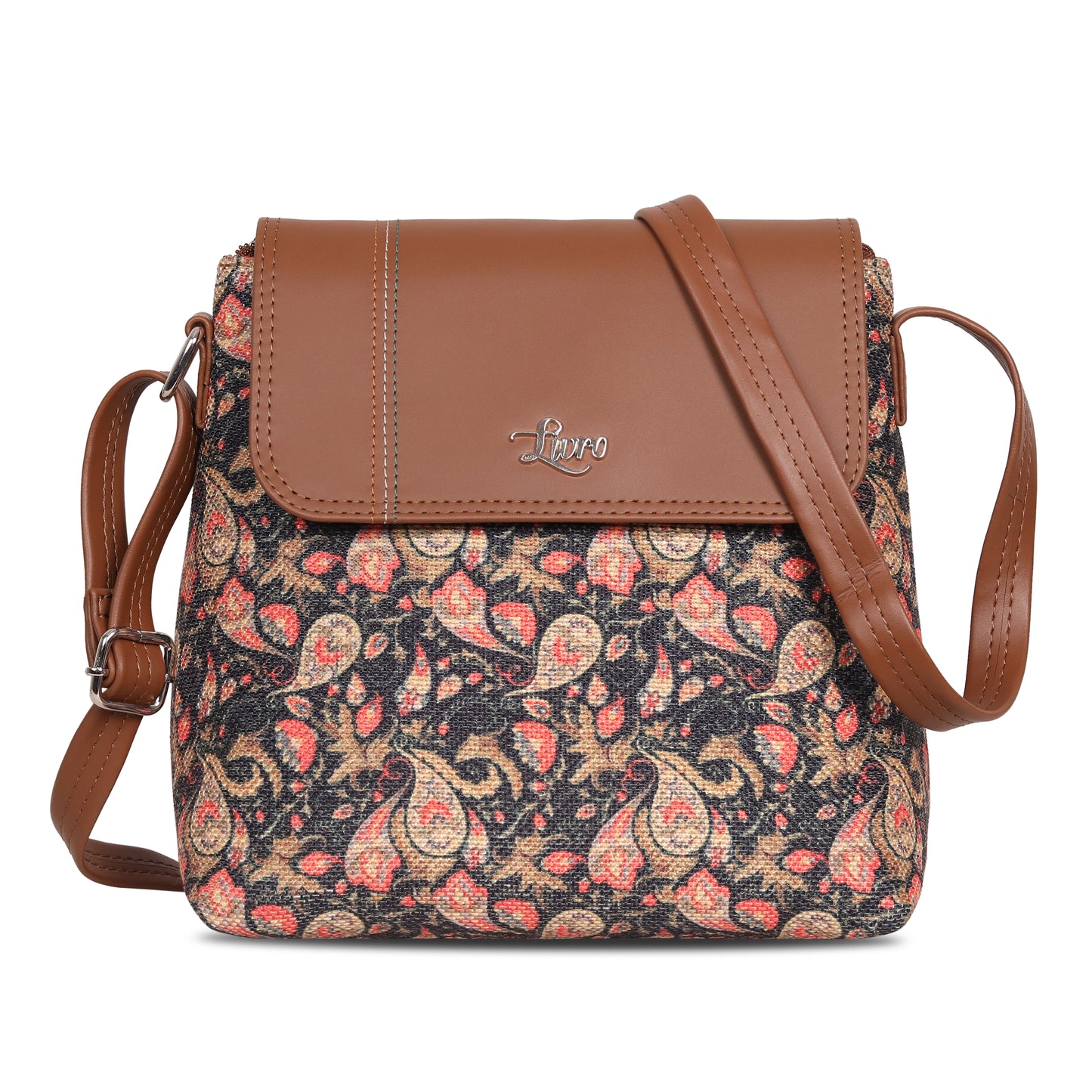 Pisley Floral Vegan Leather Jute Sling Bag