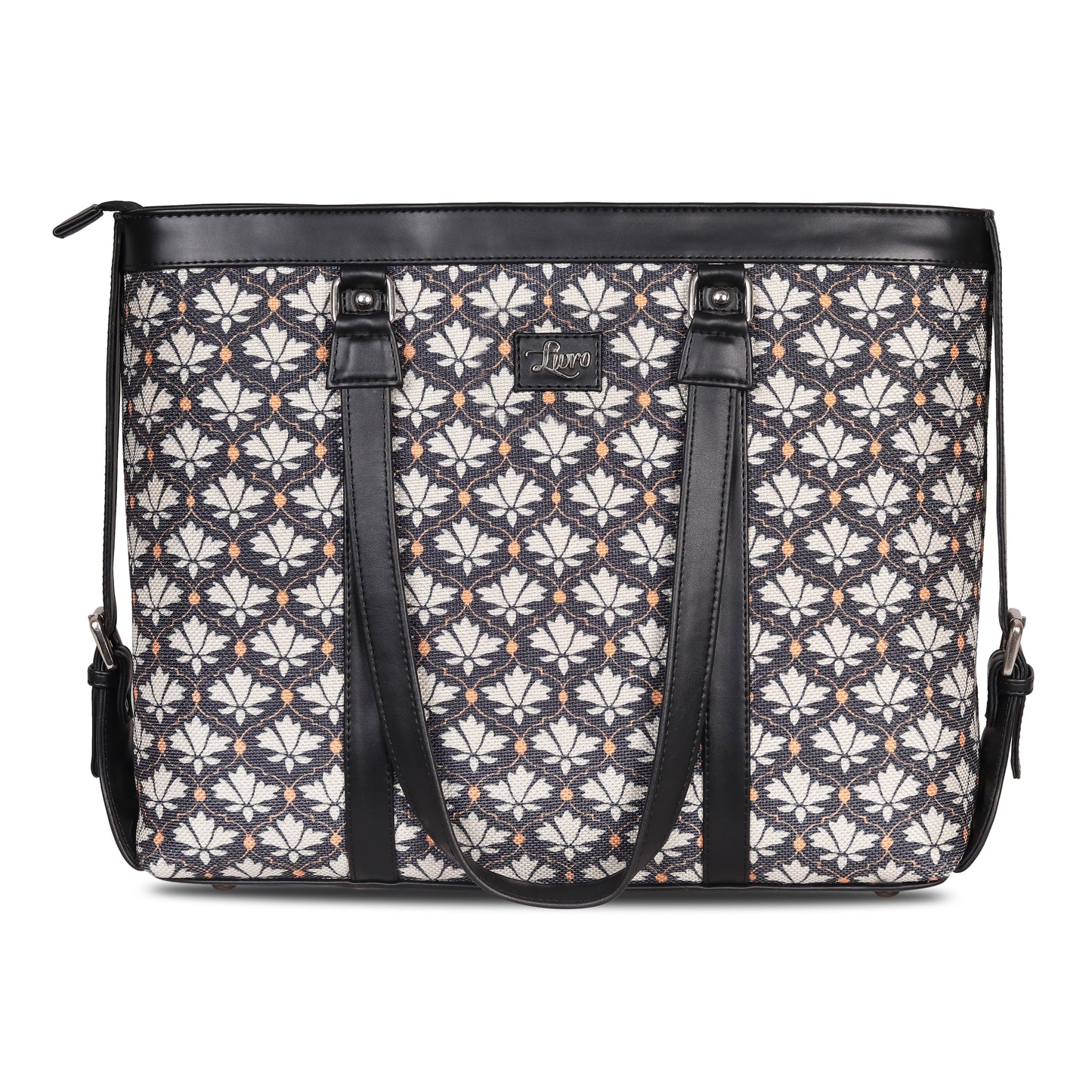 Vegan Leather Jute Printed Deco Floral Office & Laptop Bag