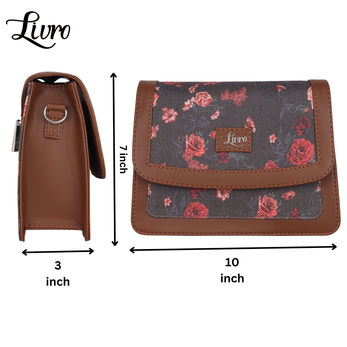 LIVRO Jute Printed Hand Crafted Vegan Leather styles Flap Sling Bag