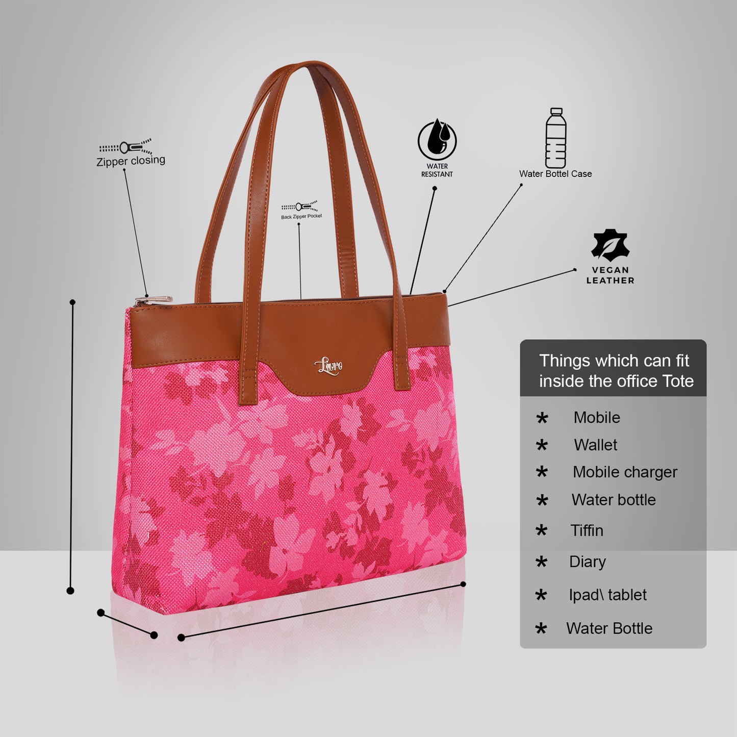 Printed Jute Vegan Leather Handcrafted Women's Office Bag Ladies Shoulder for College Girls Tote Bag