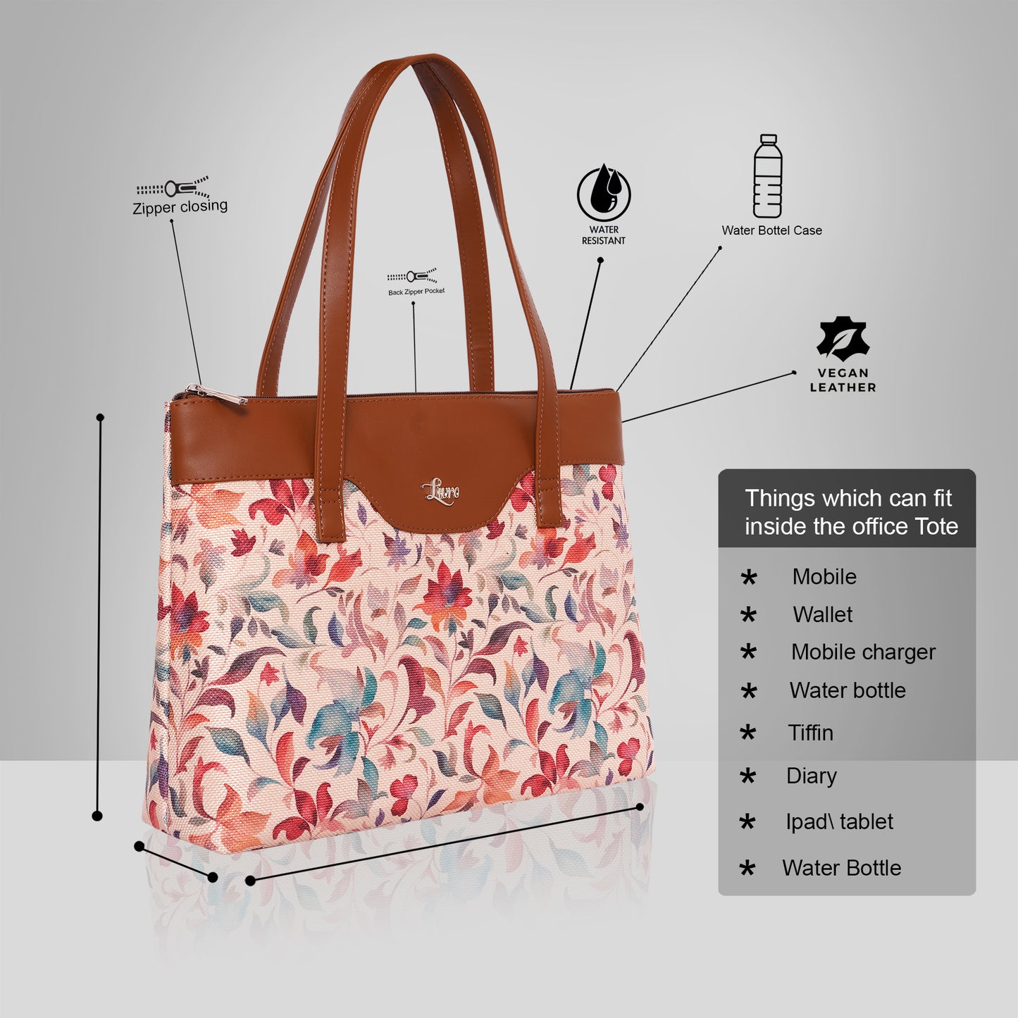 Printed Jute Vegan Leather Handcrafted Women's Office Bag Ladies Shoulder for College Girls Tote Bag