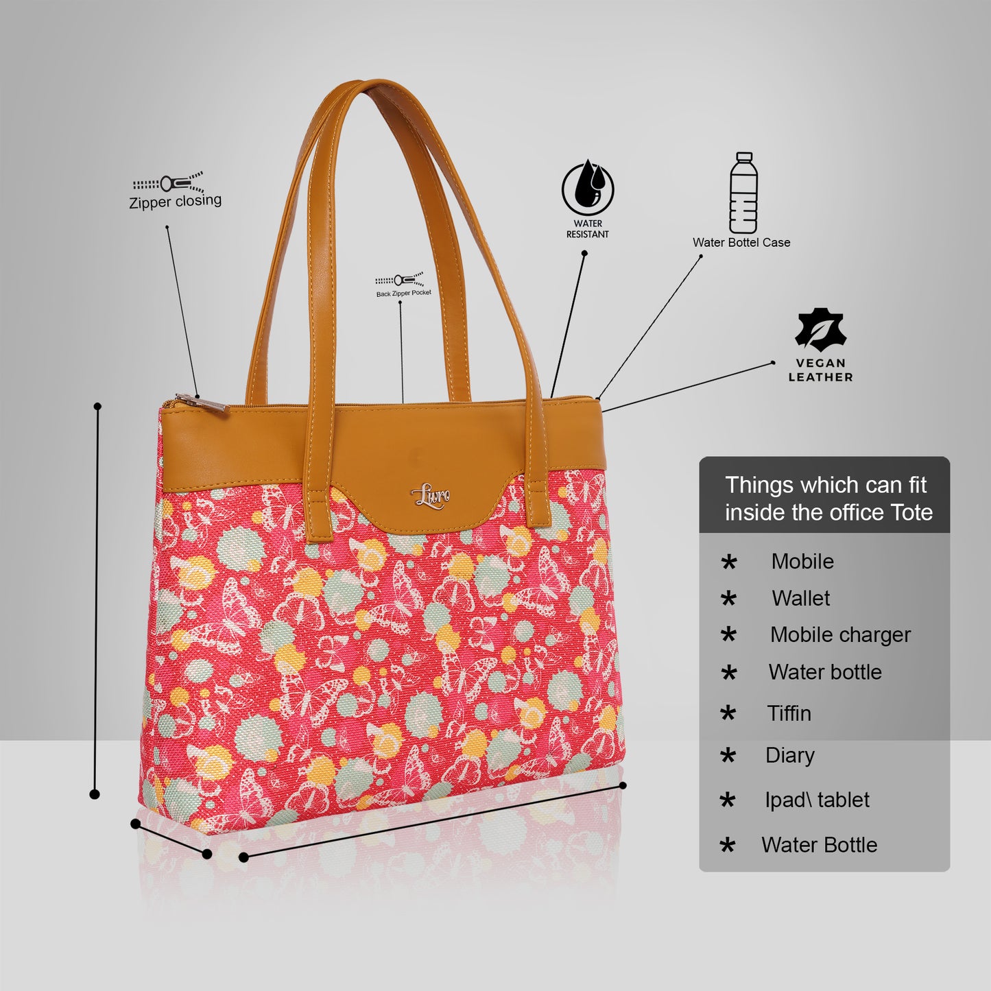 Printed Jute Vegan Leather Handcrafted Women's Office Bag Ladies Shoulder for College Girls Tote Bag