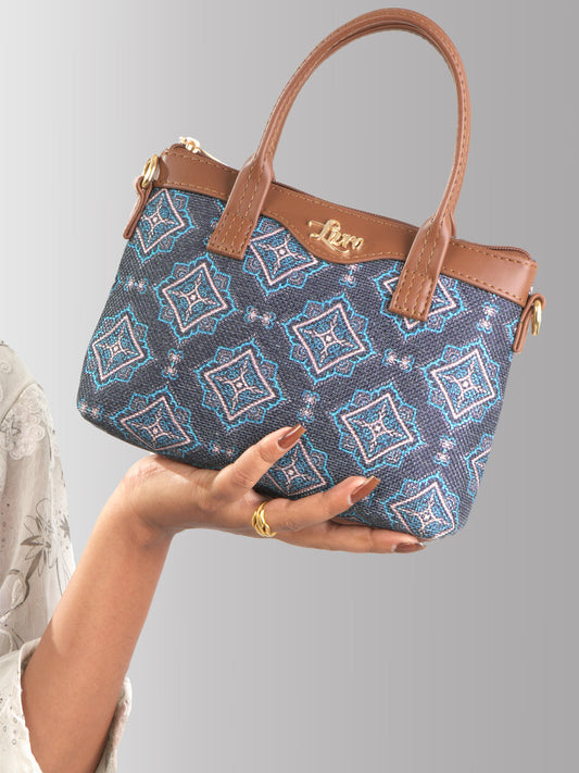 Lily Vegan Leather Moroccan Blue Brown Sling Bag