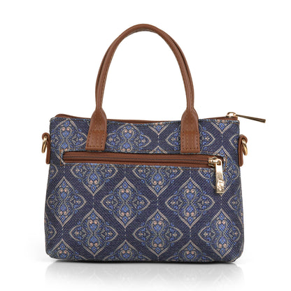 Lily Vegan Leather Tribal Blue Brown Sling Bag