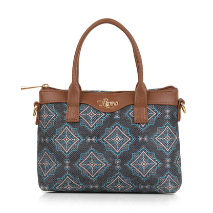 Lily Vegan Leather Moroccan Blue Brown Sling Bag