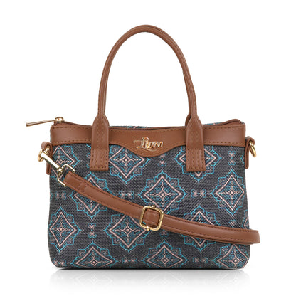 Lily Vegan Leather Moroccan Blue Brown Sling Bag