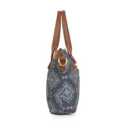 Lily Vegan Leather Moroccan Blue Brown Sling Bag