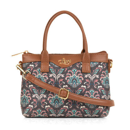 Lily Vegan Leather Motif Pink Brown Sling Bag