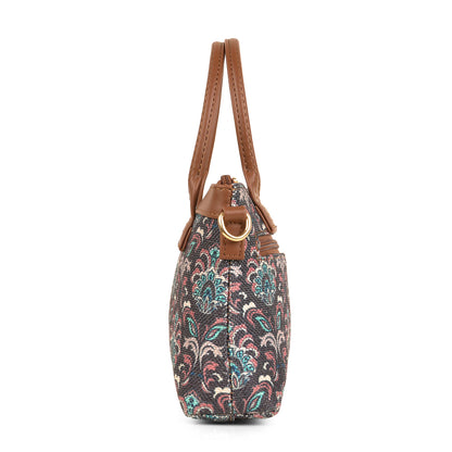 Lily Vegan Leather Motif Pink Brown Sling Bag