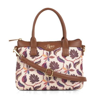 Lily Vegan Leather Threadle Multicolor Brown Sling Bag