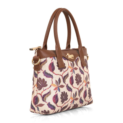 Lily Vegan Leather Threadle Multicolor Brown Sling Bag
