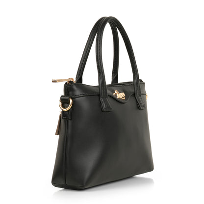 Lily Vegan Leather Black Sling Bag